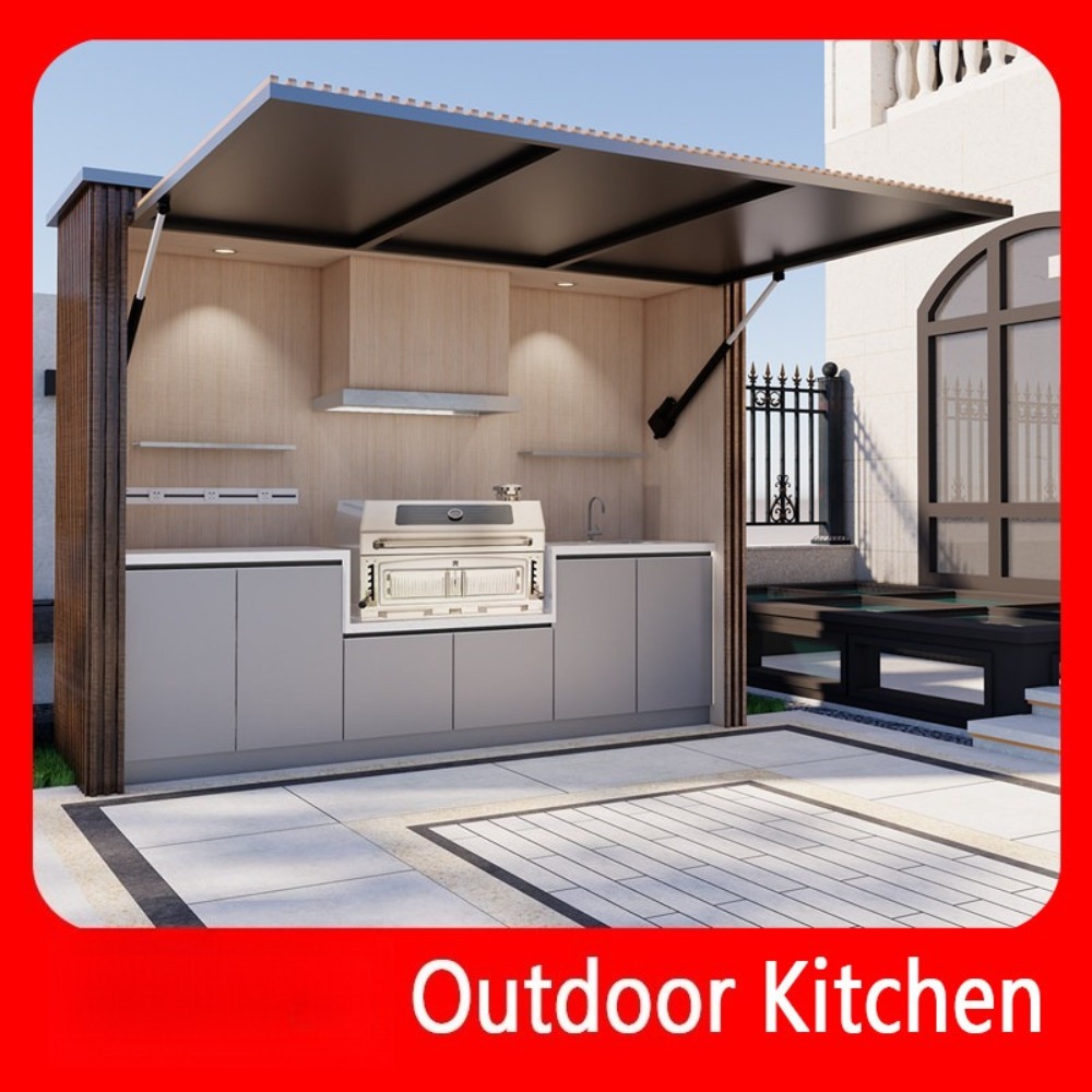 Camping Cooking And Dining Set - モバイル屋外キッチンアイランド折りたたみ式BBQグリルステーション多機能ガーデン調理カート（別荘パティオ＆キャンプ用）