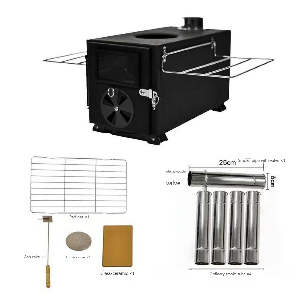 Camping Cooking Area - 2026年新型キャンプ用炭素鋼薪ストーブテントストーブ暖房調理ストーブ簡単折りたたみポータブル多機能調理器