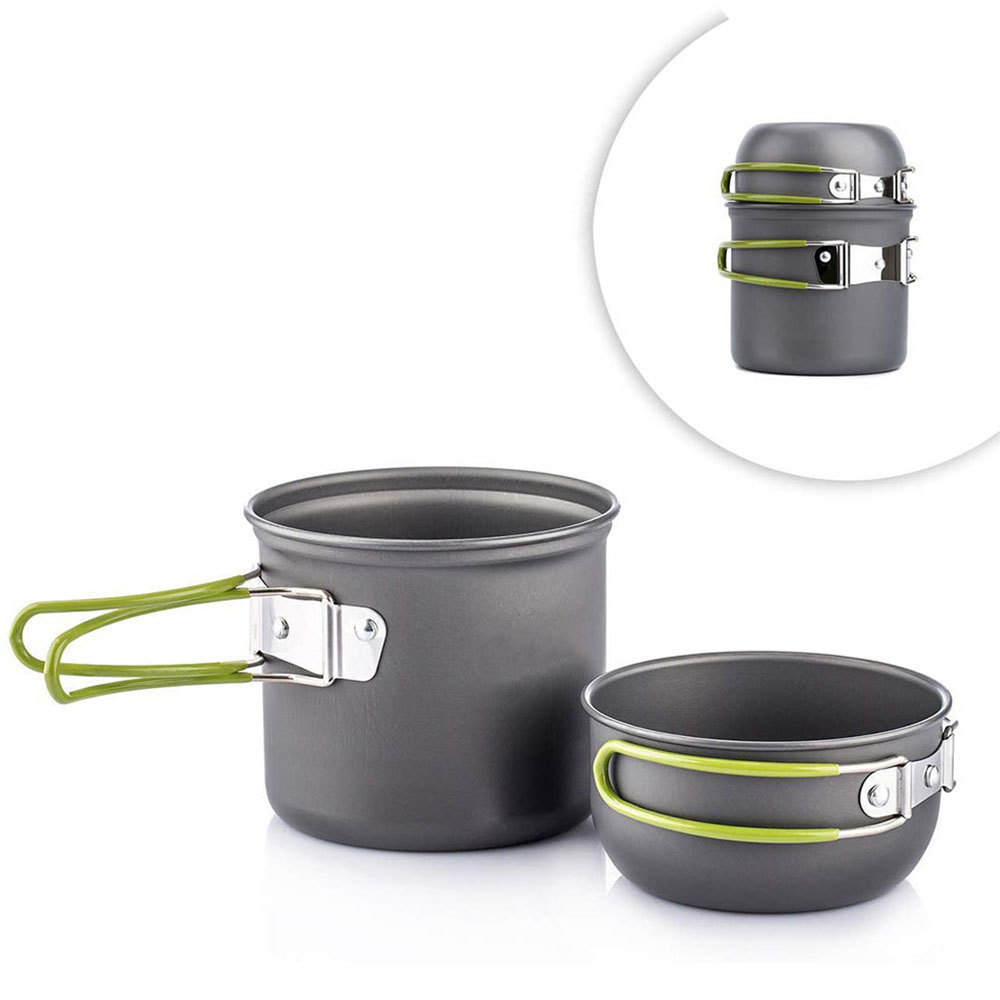 Camping Cooking Unit - 超軽量キャンプポット調理器具セットポータブル屋外調理食器ハイキングトレッキングピクニック釣り登山