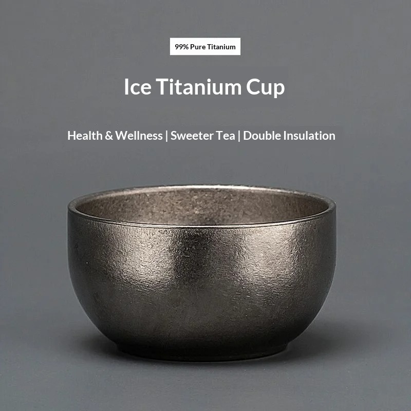 Camping Cooking Bowl - チタン製高級小型茶碗アイスクリスタルマスターカップティーセットアウトドアキャンプ用パーソナルチタン合金ウォーターカップ