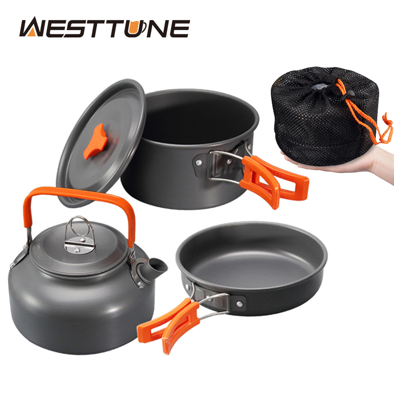 Camping Outdoor Cooking Set - WESTTUNE キャンプ調理器具キット アルミ アウトドア ポータブル クッキングセット