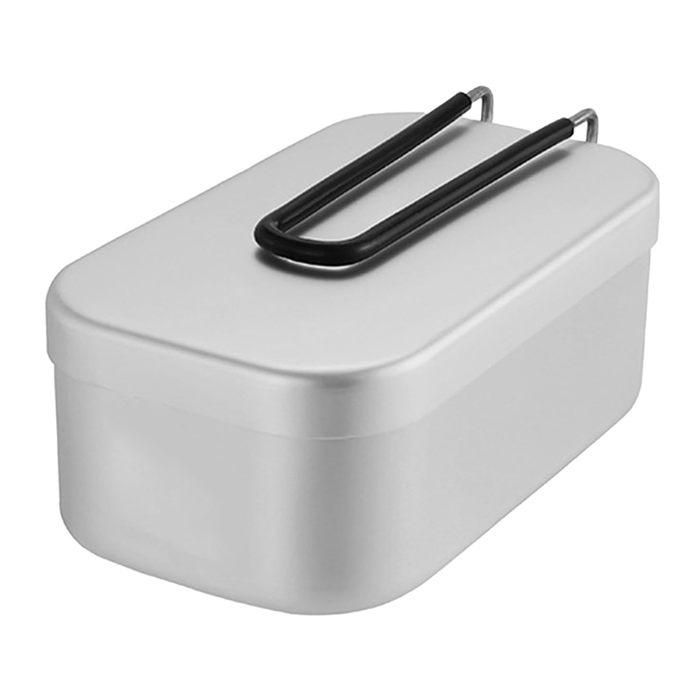 Camping Outdoor Cooking Set - 800 ミリリットルアルミ弁当箱屋外キャンプ調理器具食器折りたたみハンドルピクニックボックス調理食品弁当箱ハイキング用