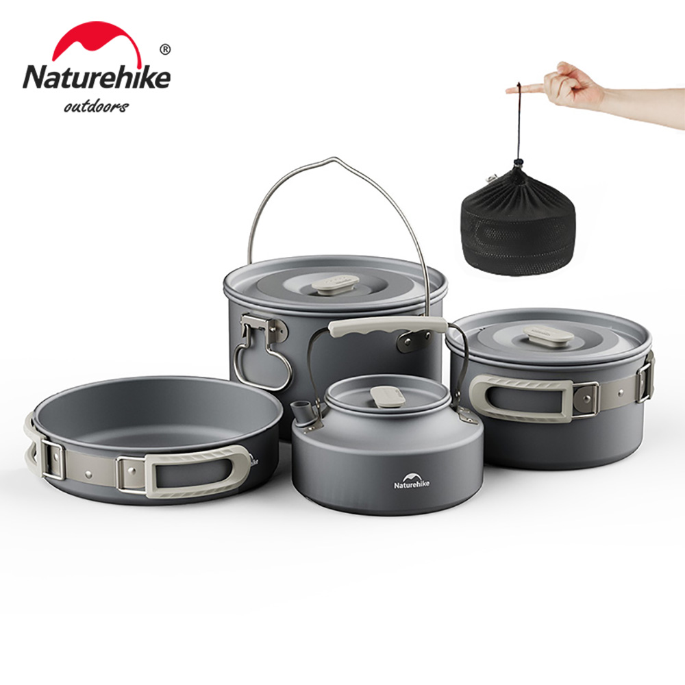 Camping Cooking And Dining Set - Naturehike キャンプ調理器具キット屋外フライパンポータブルケトル折りたたみピクニック食器キッチン用品調理器具