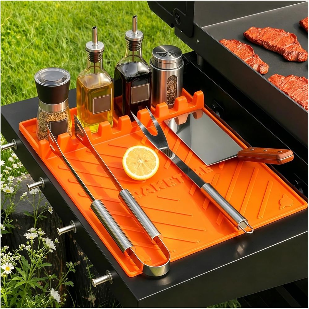 Camping Cooking Area - シリコン製グリルマットまたはグリドルアクセサリー、調理キッチン、バーベキューの必需品、カウンタートップ、屋外キャンプ、芝生用