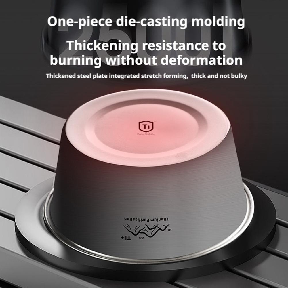 Camping Cooking Bowl - チタン製丸型食品容器 400-2200ml、漏れ防止断熱弁当箱 キャンプ用、携帯用抗菌ランチボウル