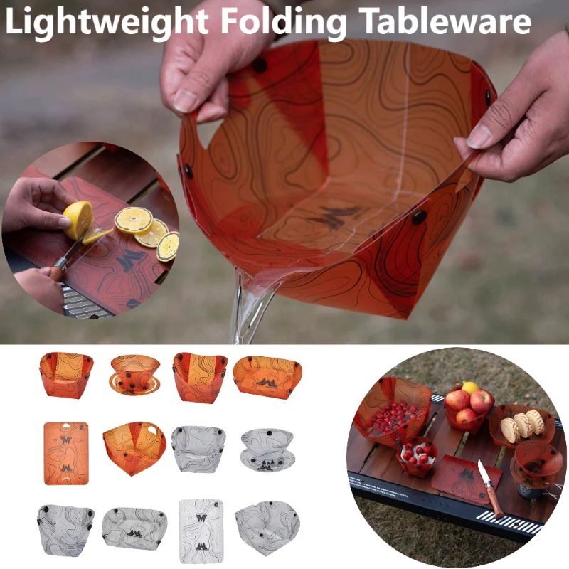 Camping Cooking Unit - 折りたたみ式キャンプ食器ポータブルボウルディナープレートコーヒーフィルター耐熱ボウルプレートセットキャンプ調理用品