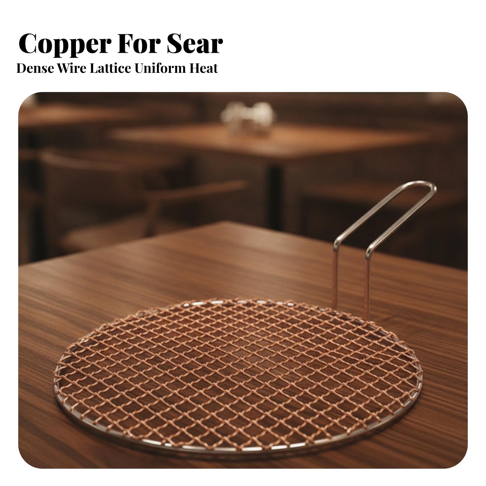 持ち手付きポータブル銅メッシュ丸型グリルスクリーン、炭火バー - Camping Cooking Area のレビューと価格