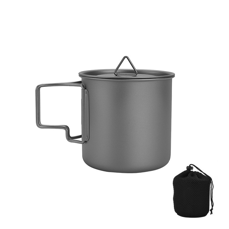 折りたたみハンドル付きチタン製キャンプマグ 軽量ポータブルア - Camping Cooking Unit のレビューと価格
