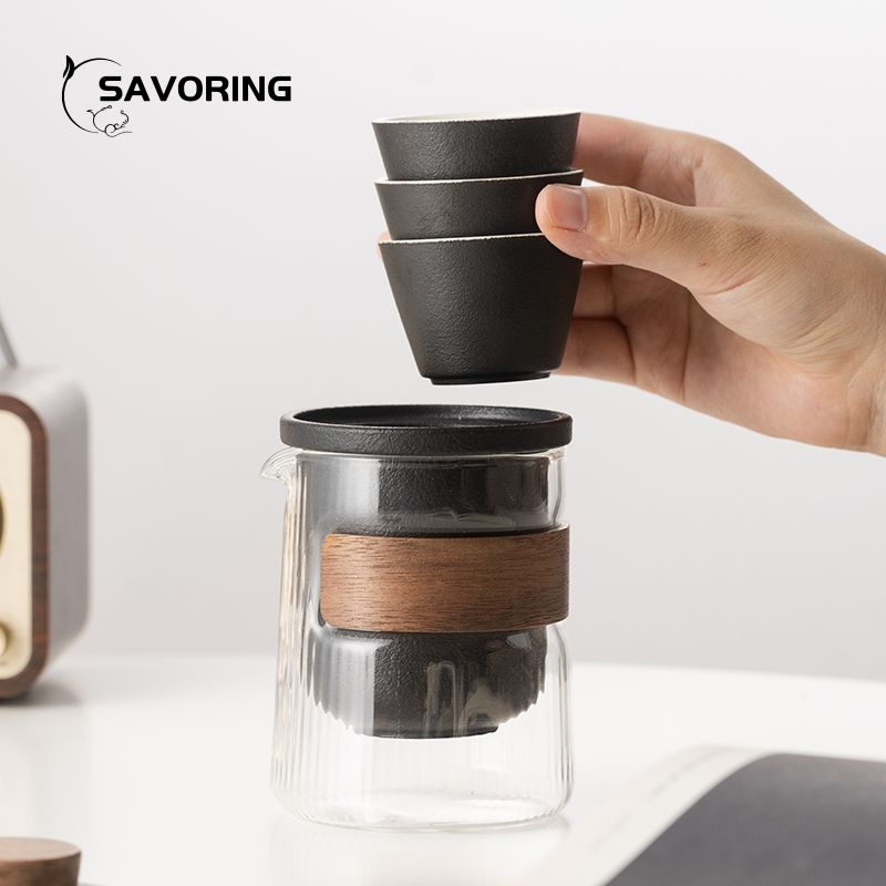 シンプルな中国製陶磁器茶器セット、ポット1個、カップ3個、バ - Camping Cooking Bowl のレビューと価格