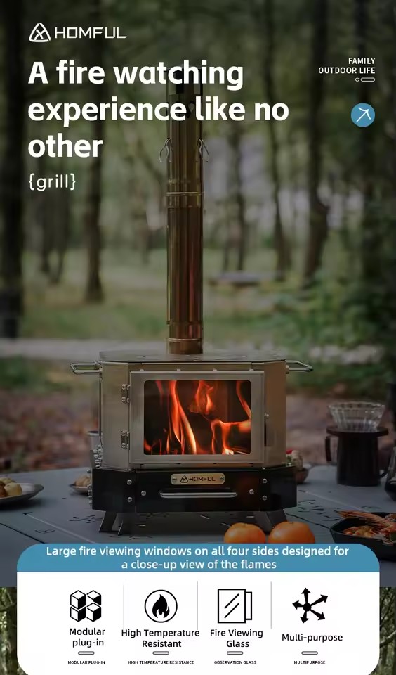 HOMFUL ポータブル薪ストーブ 家庭用暖房 薪焚き式 ポ - Camping Cooking Unit のレビューと価格