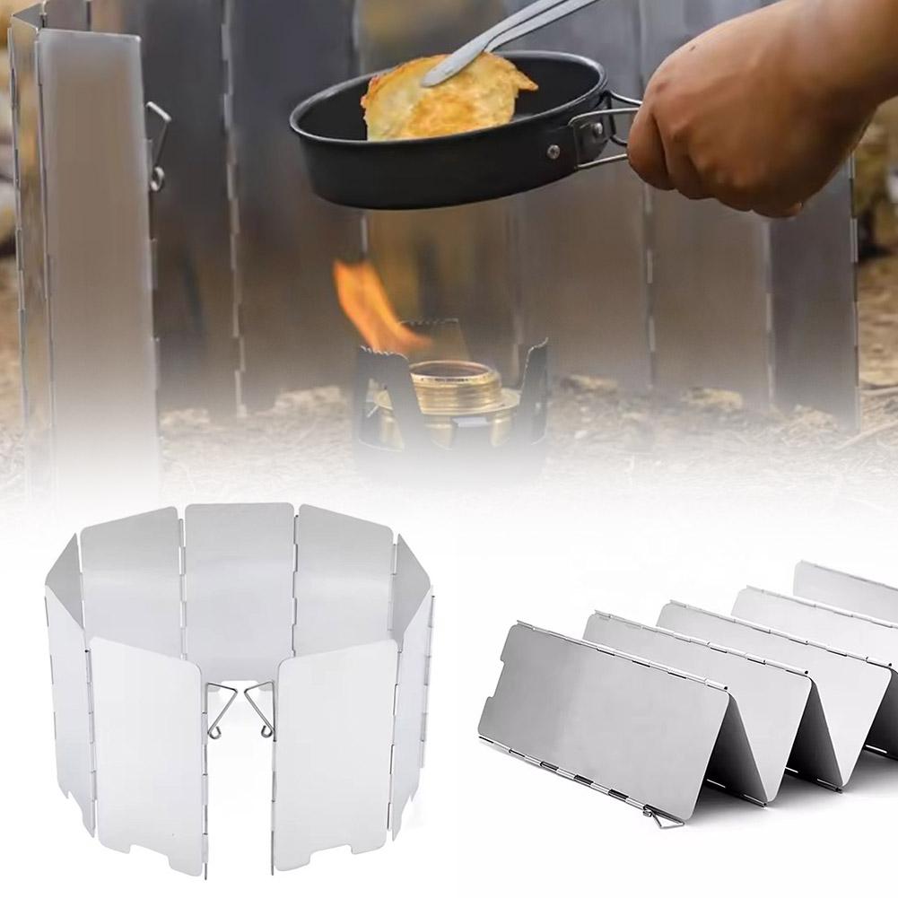 屋外折りたたみ式防風シールド キャンプストーブ 風防 ガスコ - Camping Cooking Windscreen のレビューと価格