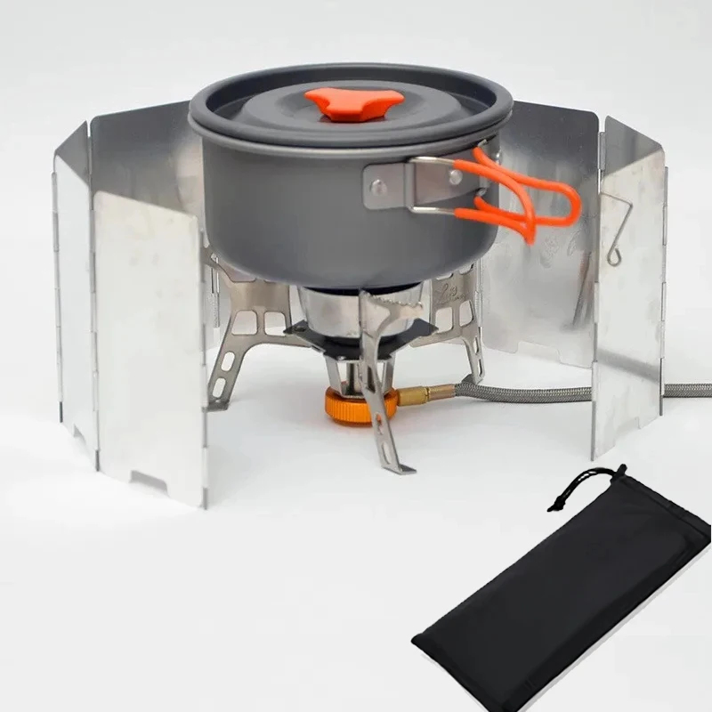 8/10個入りタブレット型ガスコンロ、防風アルミ合金製風防フ - Camping Cooking Windscreen のレビューと価格