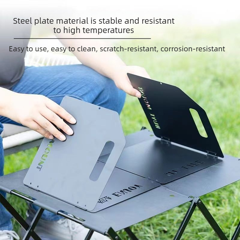 キャンプ用ストーブ風防 4つ折り風よけ ポータブル折りたたみ - Camping Cooking Windscreen のレビューと価格