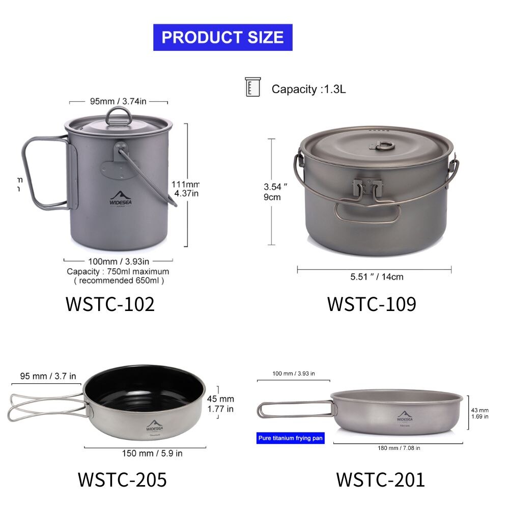 キャンプ用食器チタン調理器具セット観光大釜屋外調理鍋フライパ - Camping Cooking Unit のレビューと価格