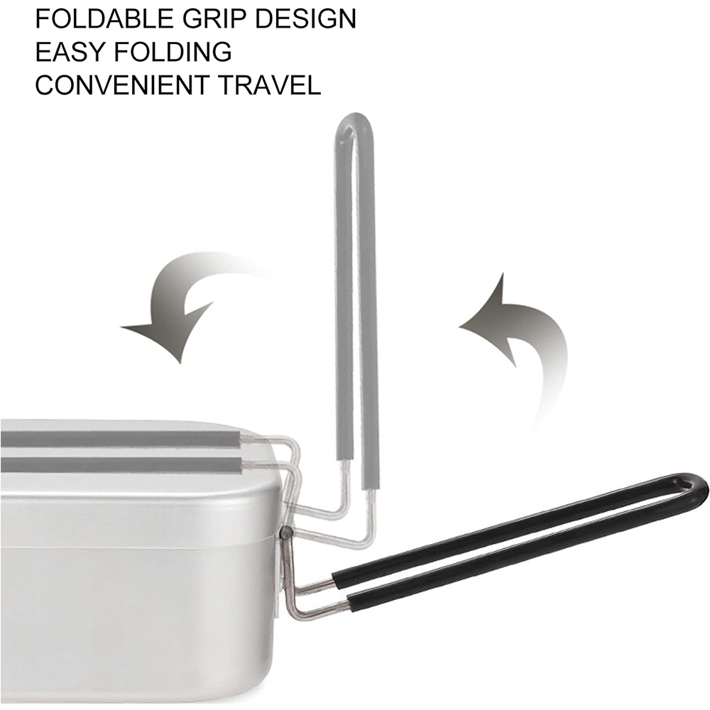 800 ミリリットルアルミ弁当箱屋外キャンプ調理器具食器折り - Camping Outdoor Cooking Set のレビューと価格
