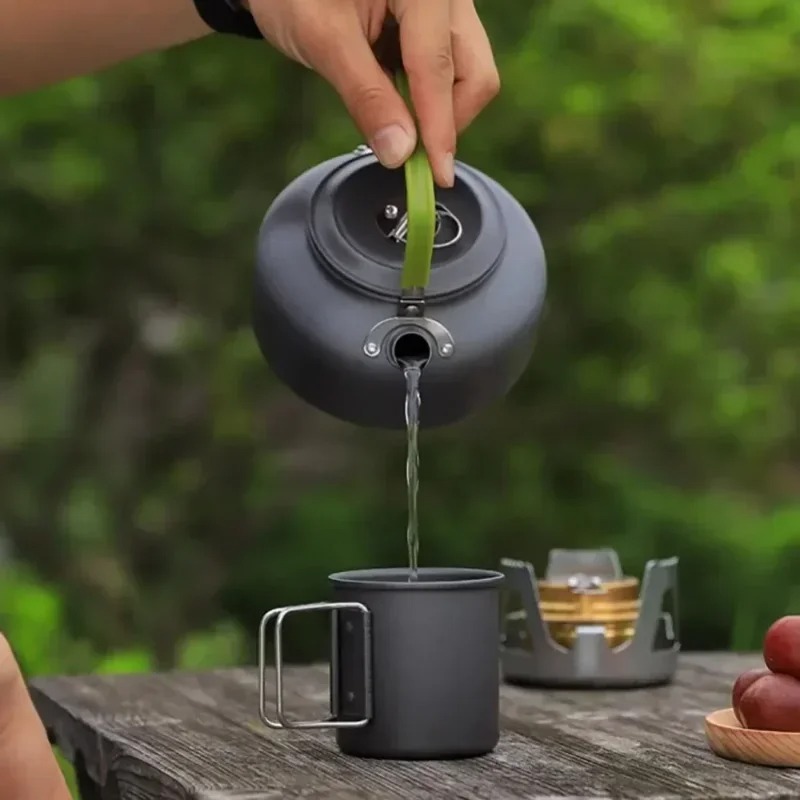 新しい 300 ミリリットル折りたたみ式アルミ合金カップ多用 - Camping Outdoor Cooking Set のレビューと価格