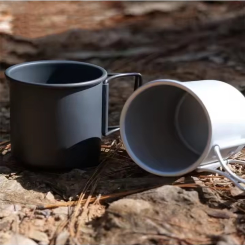 新しい 300 ミリリットル折りたたみ式アルミ合金カップ多用 - Camping Outdoor Cooking Set のレビューと価格