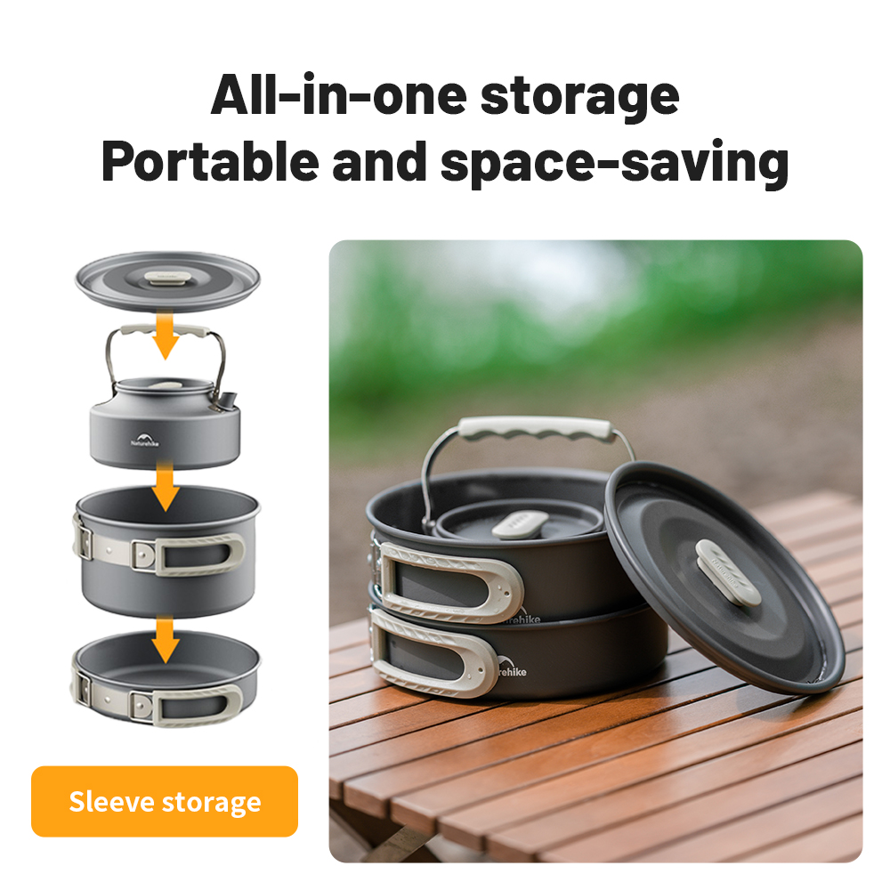 Naturehike キャンプ調理器具キット屋外フライパンポ - Camping Cooking And Dining Set のレビューと価格