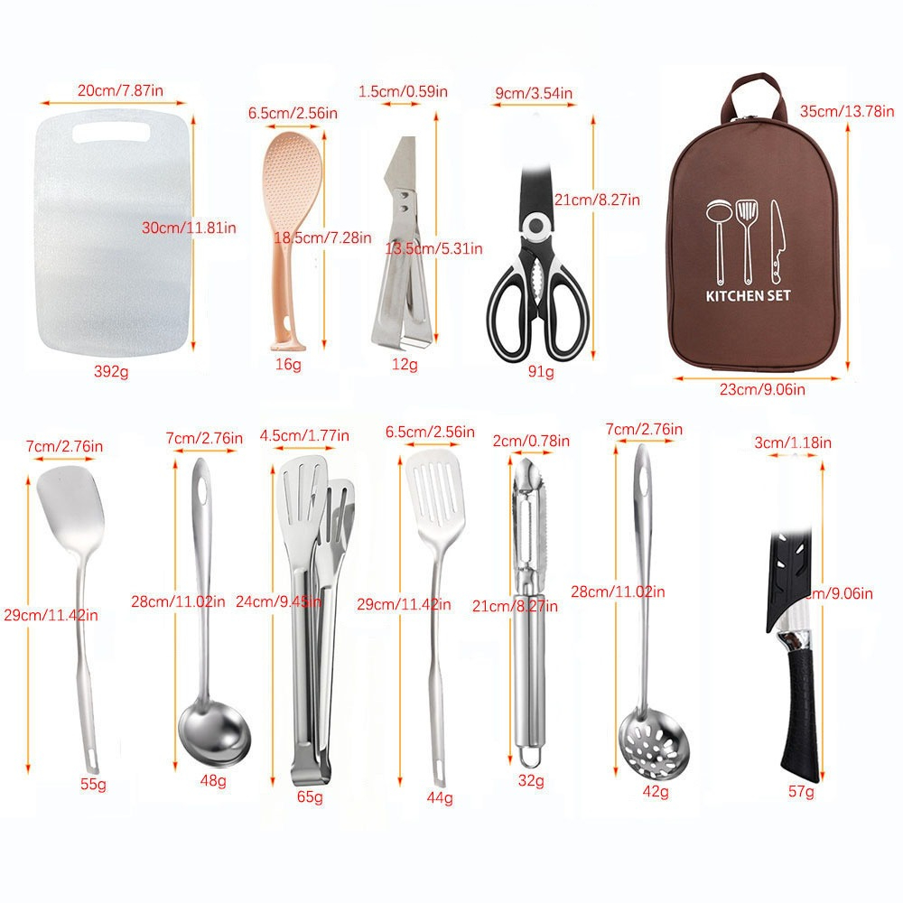 キャンプ用調理器具収納バッグ-キャンプ用調理器具セットバッグ - Camping Cooking And Dining Set のレビューと価格