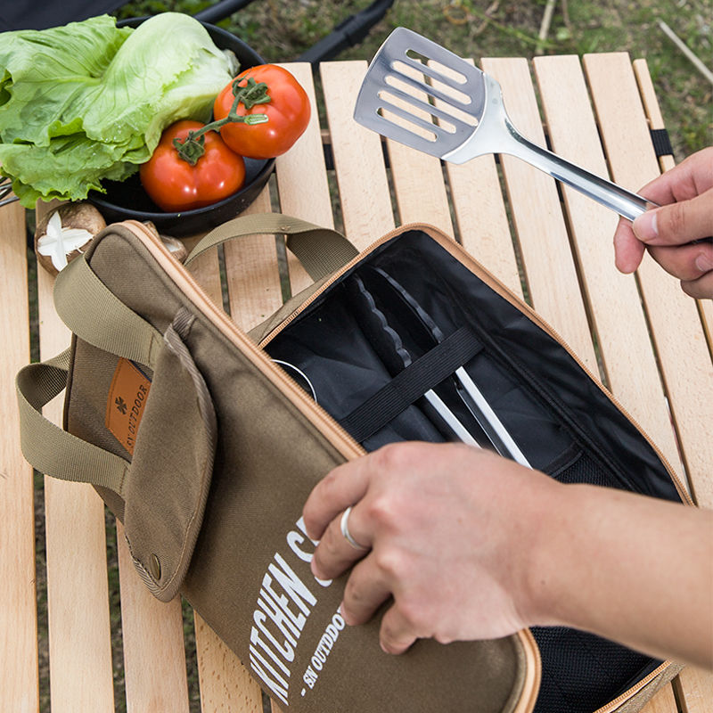 8点セット キャンプキッチン調理器具セット ポータブル屋外旅 - Camping Cooking Unit のレビューと価格