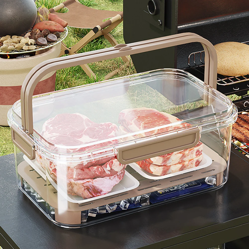 ポータブル食品保存容器 大容量 気密鮮度ボックス 排水プレー - Camping Cooking Bowl のレビューと価格