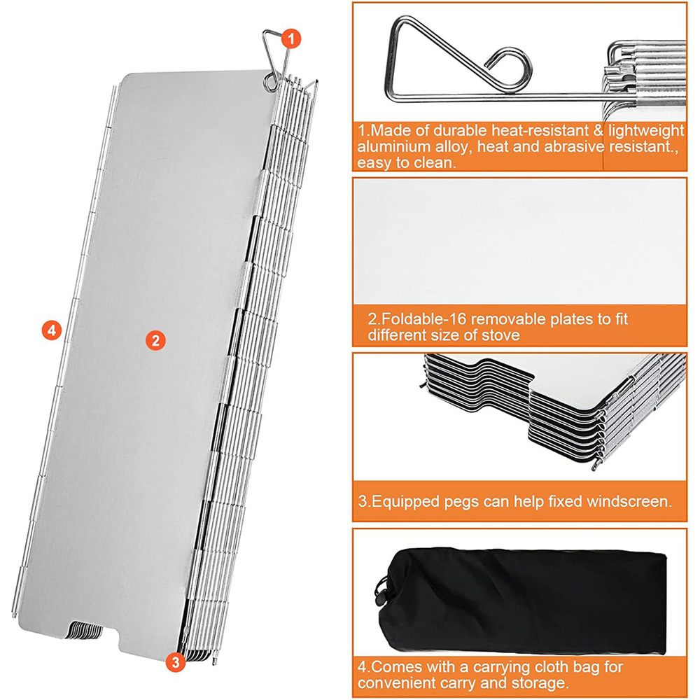 軽量折りたたみ式キャンプストーブ風よけ9/10/8プレートガ - Camping Cooking Windscreen のレビューと価格