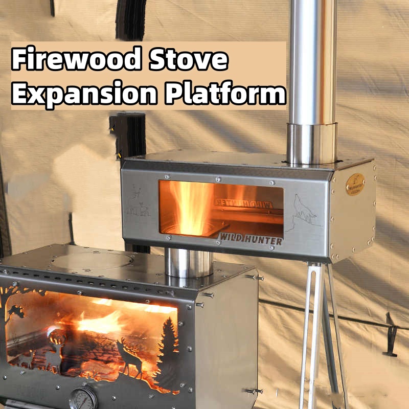 キャンプ用薪ストーブ 両面火観察機能付き暖房ストーブ 煙突付 - Camping Cooking Area のレビューと価格
