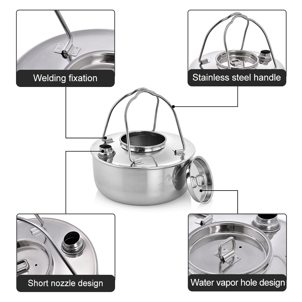 Wideea-ステンレス鋼のやかん、旅行の必需品、コーヒー調 - Camping Cooking Unit のレビューと価格