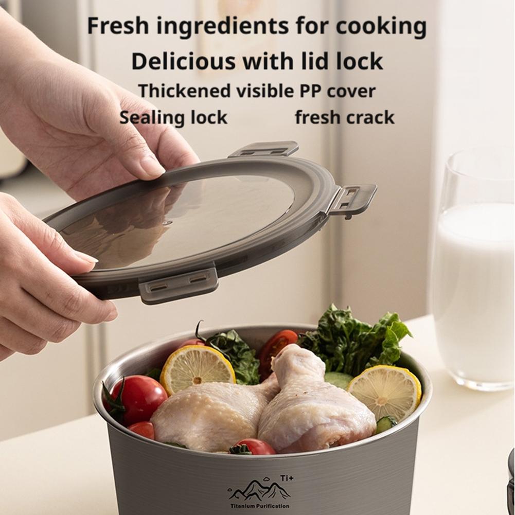 チタン製丸型食品容器 400-2200ml、漏れ防止断熱弁当 - Camping Cooking Bowl のレビューと価格