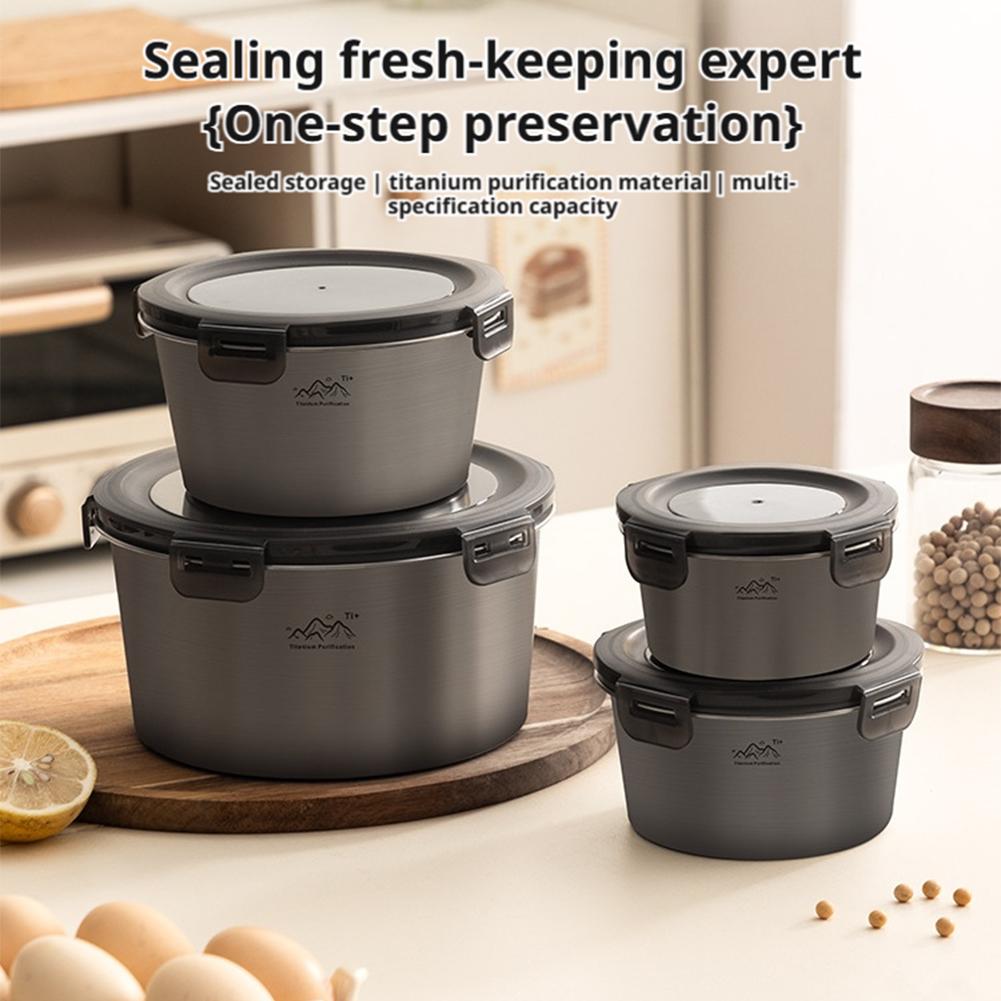 チタン製丸型食品容器 400-2200ml、漏れ防止断熱弁当 - Camping Cooking Bowl のレビューと価格