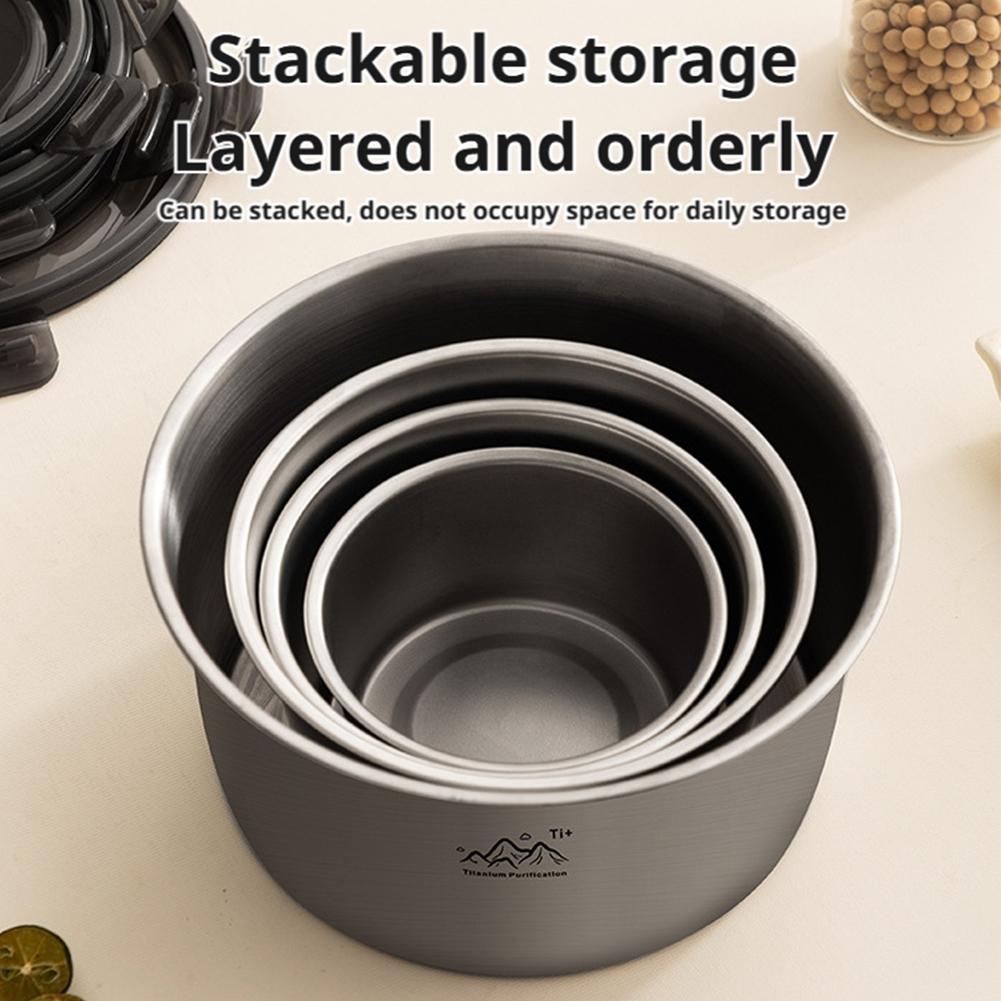 チタン製丸型食品容器 400-2200ml、漏れ防止断熱弁当 - Camping Cooking Bowl のレビューと価格