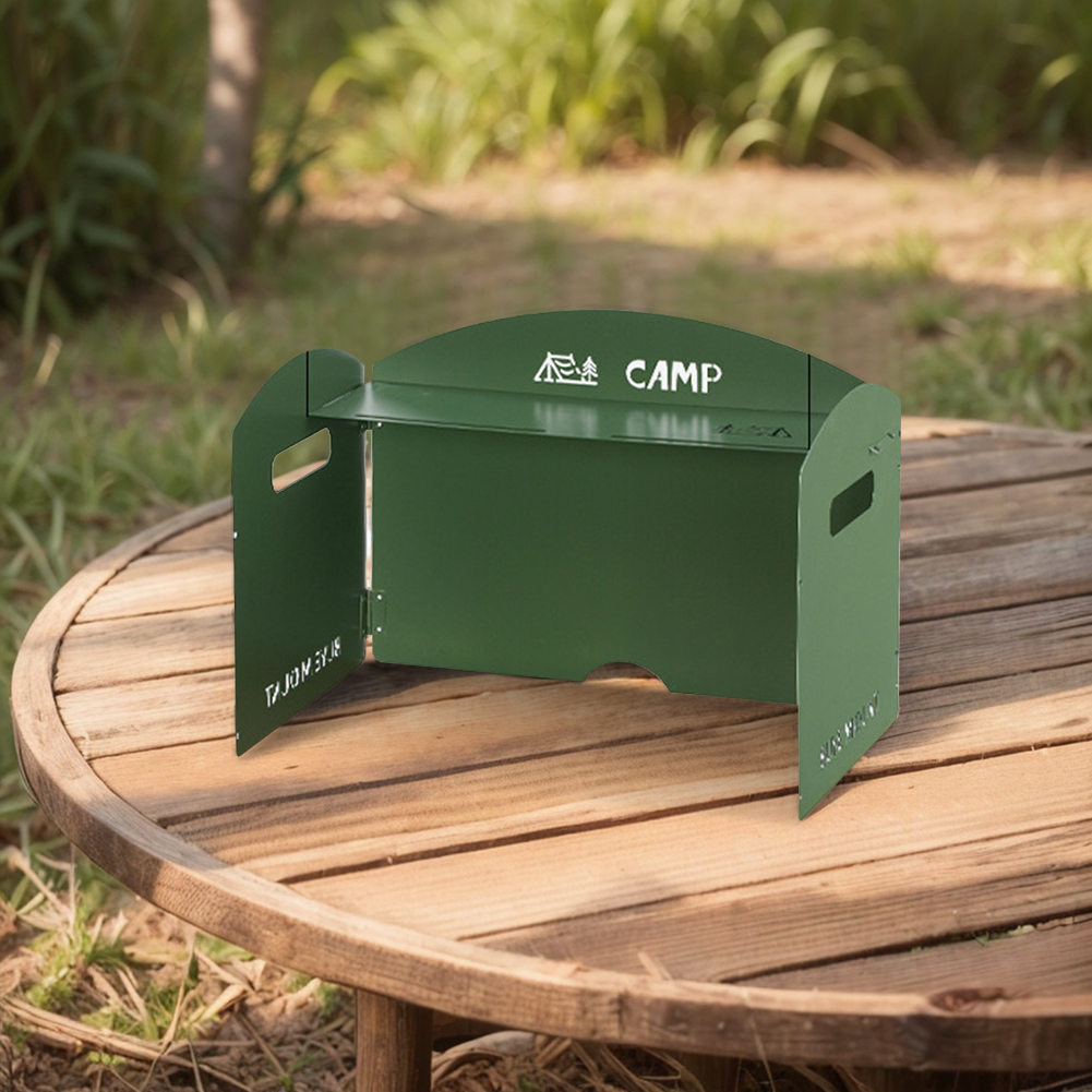 折りたたみ式キャンプガスストーブフロントガラス収納層付きガス - Camping Cooking Windscreen のレビューと価格